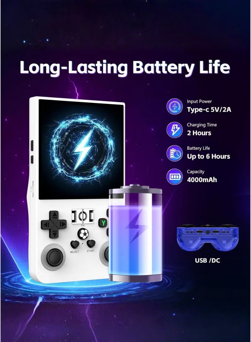 ELTRAZONE R36MAX Retro Handheld Game Console, 4.0 Inch IPS HD Display, Linux OS, 64GB Built-in Games, 4000mAh Battery, White - Image 5