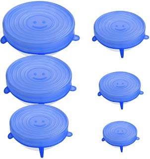 NIWRT Silicone Stretch Lids Flexible Covers for Utensils, Bowls, Plates Jars, Cans, Mugs, Dishwasher, Freezer Safe, Food Safety Reusable Lids 6 pcs Multi Size (Multicolor) - Image 1