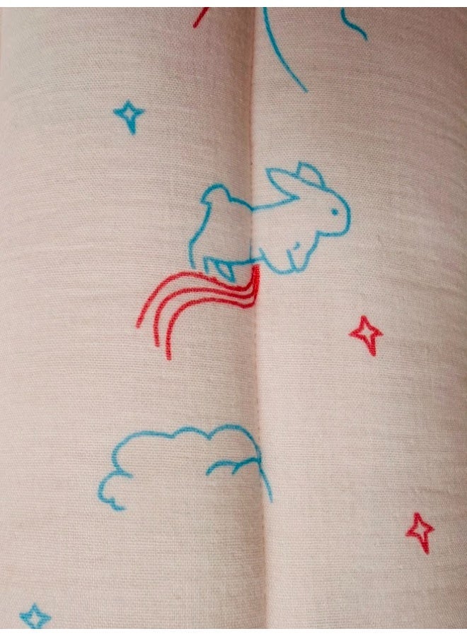 Little Bee 3 in 1 Baby bed, Sleeping Bag and Carrying Nest, Muslin Cotton New Born Bedding (0-6 Months) (Peach Rabit Star) (Light Weight),1 pack - Image 5