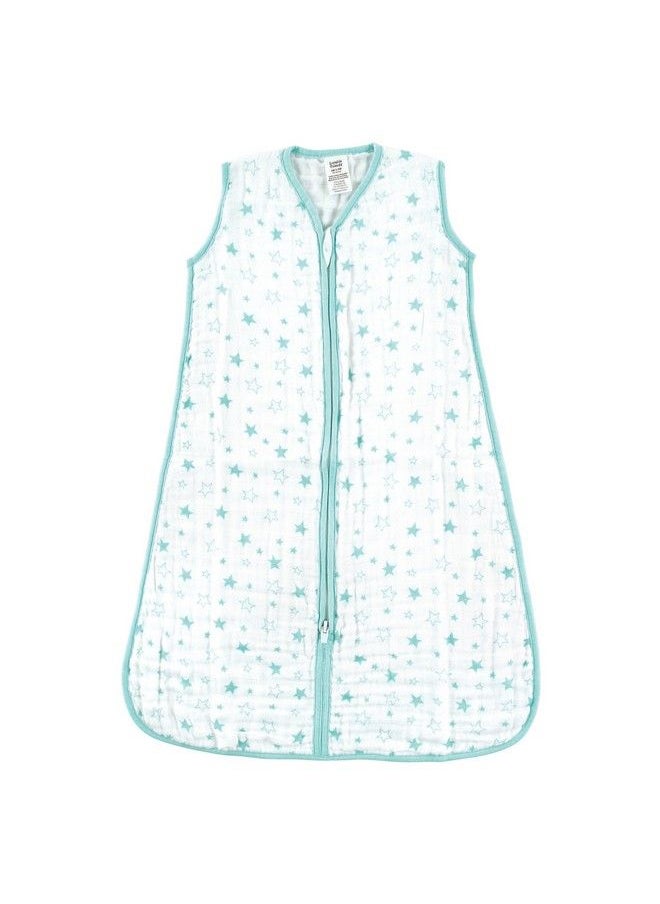 Luvable Friends - Unisex Baby Sleeveless Muslin Cotton Sleeping Bag Sack Blanket Stars Muslin 6 12 Months - Image 1