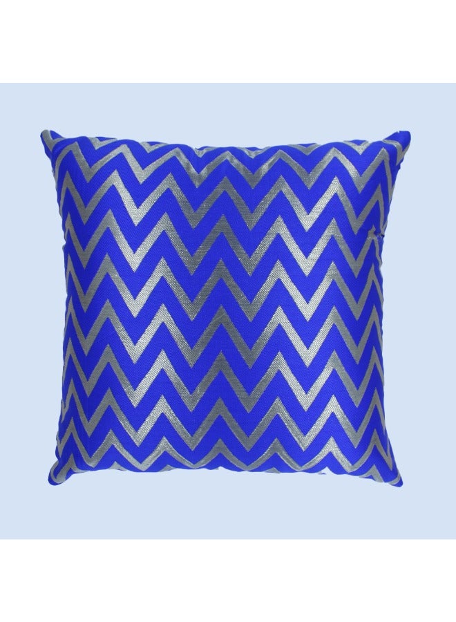 BYFT Orchard Cushion Cover 16 x 16 inch (Zig Zag Design - Royal Blue) 40 x 40 cm Luxury Decorative Cushion Cover for Sofa, Bed & Living Room- Set of 2 without inserts - Image 3