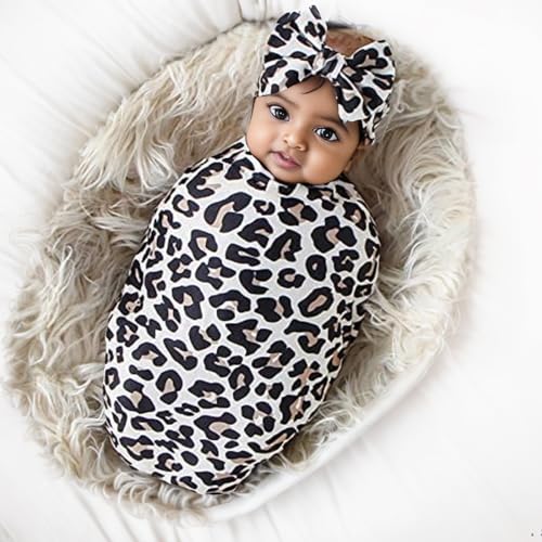 Galabloomer Receiving Blanket Headband Set Flower Print Baby Swaddle Blankets - Image 2
