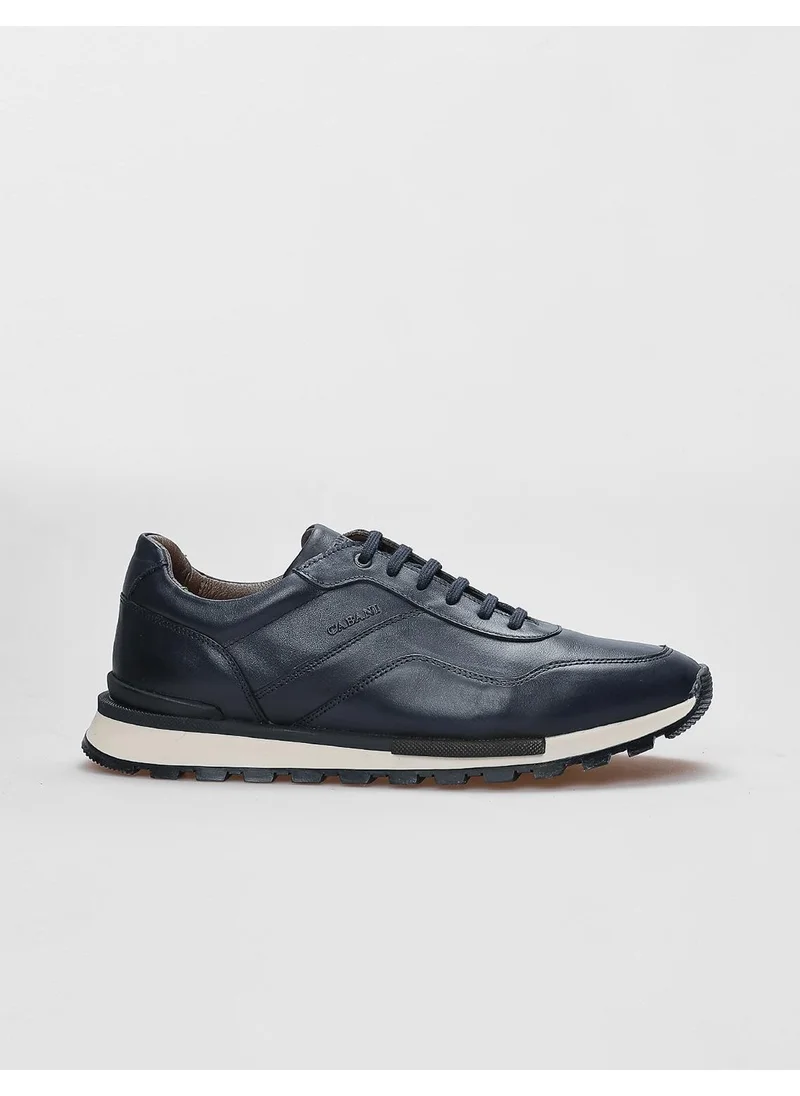 كاباني Genuine Leather Navy Blue Lace-up Men's Sports Shoes