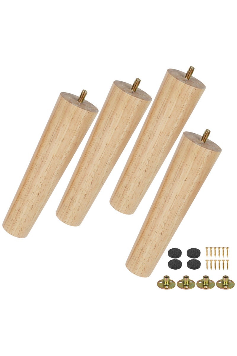 15cm high 4PCS Solid Wood Furniture Legs Kit 8/15/20cm Height Furniture Feet Sloping Cone Sofa Bed C