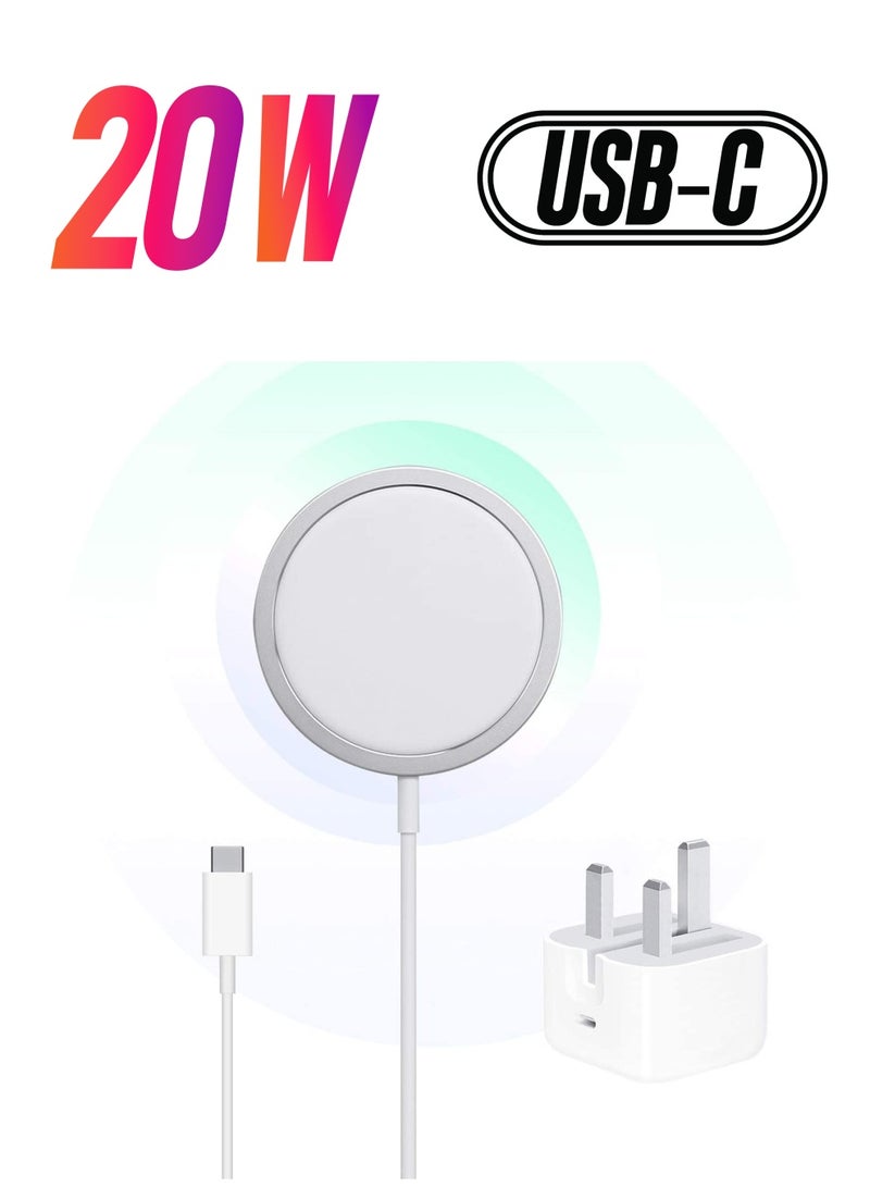 general 20W Magnetic Wireless Charging Cable with USB-C Compatible with Apple iPhone 12/12 mini/12 Pro/12 Pro Max - Image 1