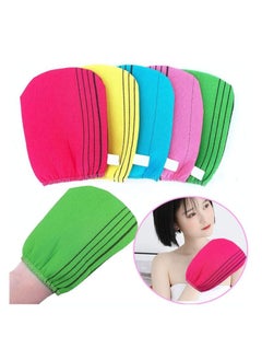 Generic 5pcs korean bath glove loofah for exfoliating  rubbing and removing dead skin  - Image 2