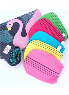 Generic 5pcs korean bath glove loofah for exfoliating  rubbing and removing dead skin  - Image 1