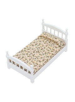 Zerodis Wooden Doll House Bed 1: 12 Scale Miniature Bedroom Furniture Set With Mattress Pillows  - Image 2