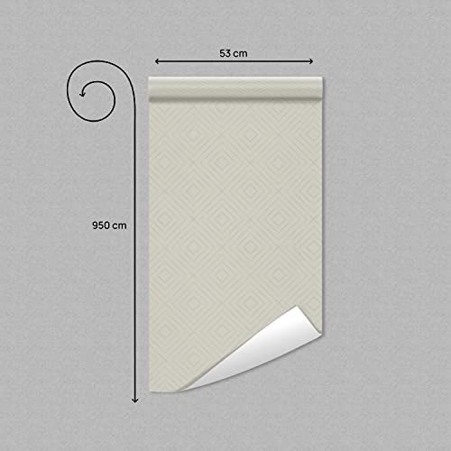 Asian Paints ezyCR8 Cube Beige Non-Adhesive Wallpaper for Home & Office, Easy Application, Water Resistant, Dust Proof, PVC Coated Multi-Purpose Interior Décor (53cm x 950cm)| (54 sq. ft. per roll) - Image 2