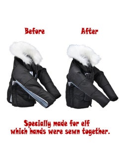 E-TING Santa Clothing Black Down Coat Christmas Accessories For Elf Doll  - Image 3