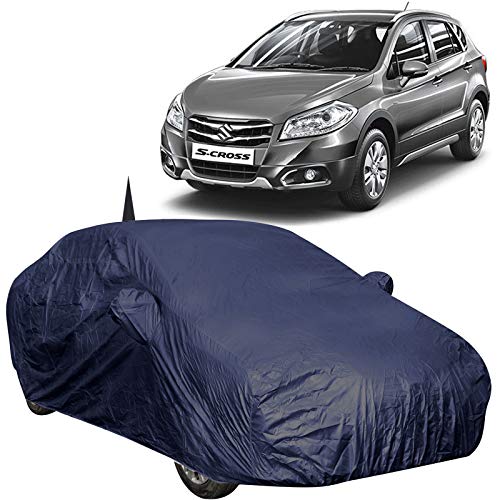 The Autostory 190 Taffeta Water Resistant Car Body Cover Compatible with Maruti SCross with Mirror & Antenna Pockets (Navy Blue) - Image 1