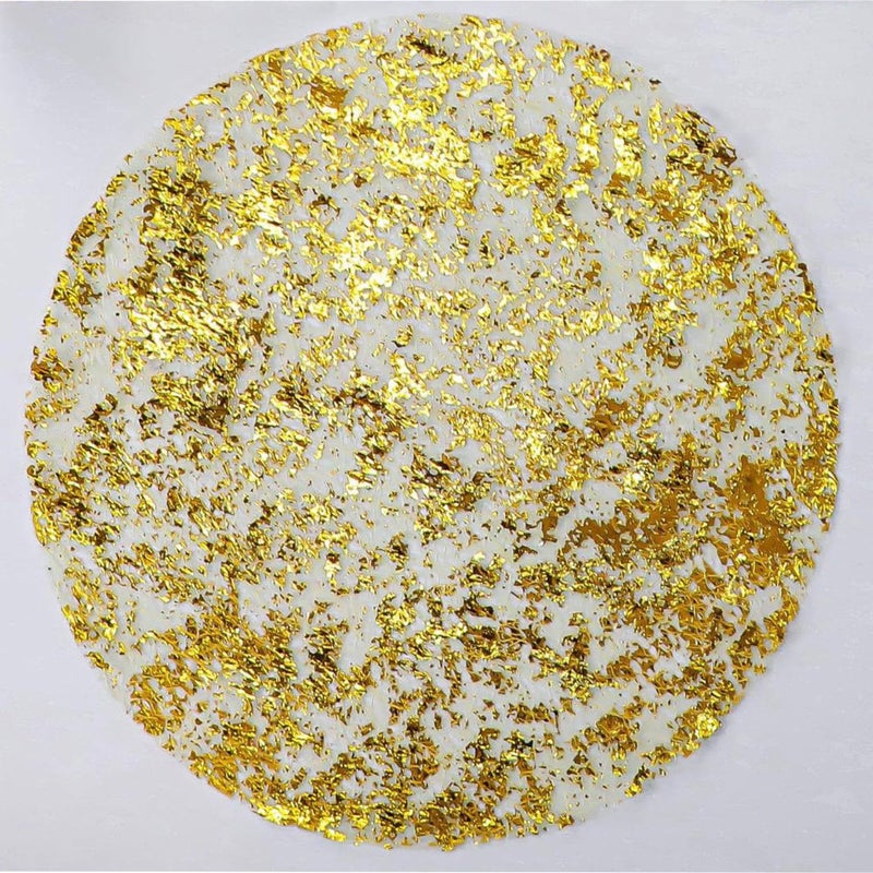 YLUSUJAKX Disposable Gold Placemats Set of 100 Metallic Thin Mesh Round 13 Inch Table Mates Gold Charger Doilies for Dining Table Wedding Birthday Party Home Decoration - Image 2