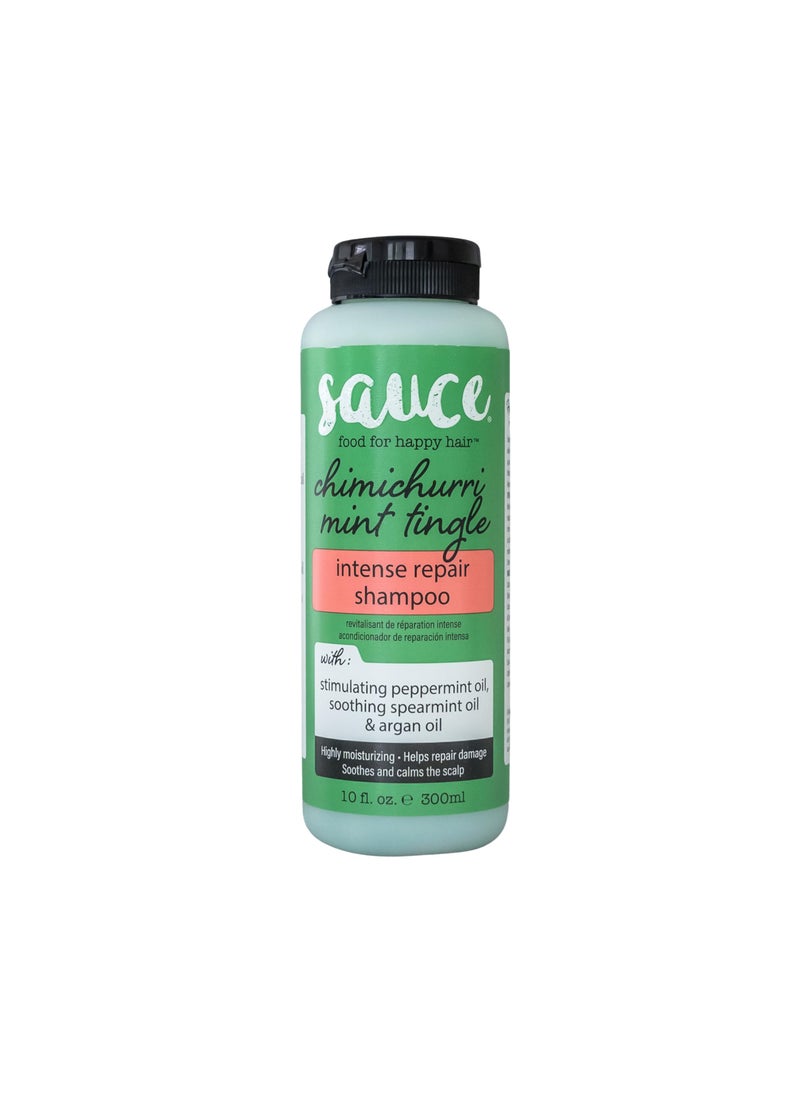 Sauce Beauty - SAUCE BEAUTY Intense Repair Shampoo - Chimichurri Mint Tingle Hair Repair Shampoo - Hydrating Shampoo for Damaged Hair - Paraben and Sulfate-Free Hair Shampoo With Argan & Peppermint Oil (10 Fl Oz) - Image 1
