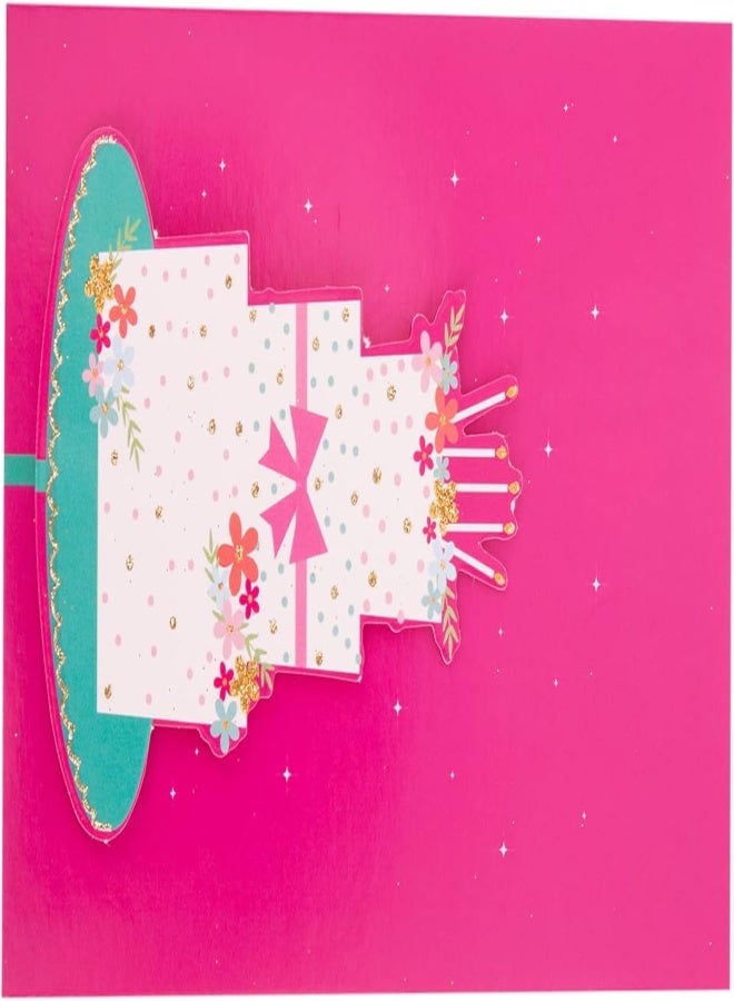 AKDC بطاقات عيد الميلاد AKDC - لون وردي مع تصميم طباعة كعكة - Image 5