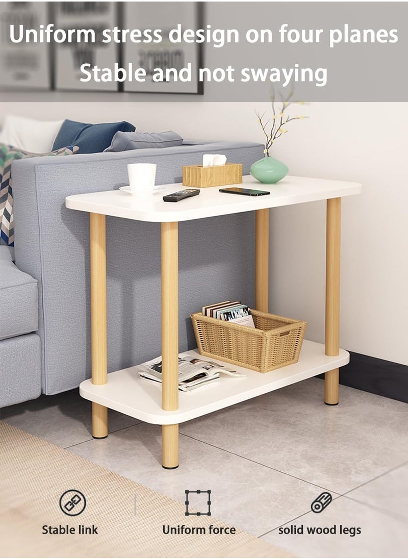 MIXDE Coffee Table Desk, 2 Tier Rectangular End Table, Waterproof Storage Table, Modern style Sofa Table for Living Room & Bedroom, Solid Load-bearing  - Image 3