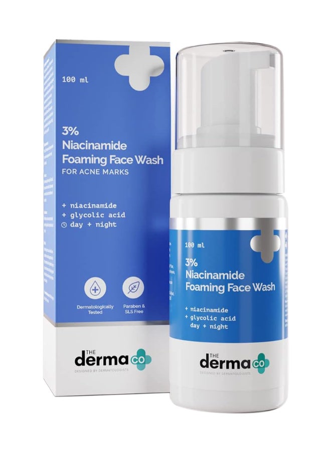 THE derma Co The Derma Co 3% Niacinamide Foaming Face Wash for Acne Marks - 100 ml  - Image 1