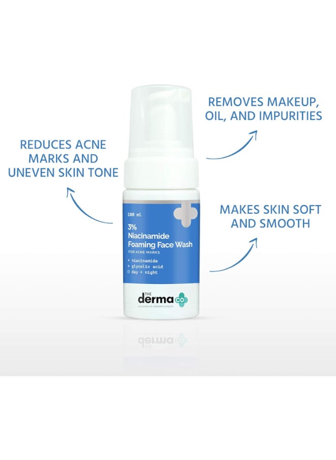 THE derma Co The Derma Co 3% Niacinamide Foaming Face Wash for Acne Marks - 100 ml  - Image 3