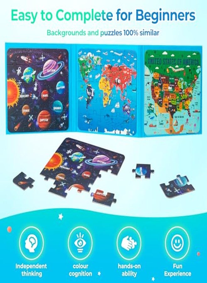 Nattork Map Magnetic Puzzle Book for Toddlers 3-5 Girls Boys, Travel Puzzles Game for Kids Ages 3-6, Learning Magnet with Fun for 3 4 5 6 Years Old Children Boys Girls - Gift Idea for Birthdays - Image 5