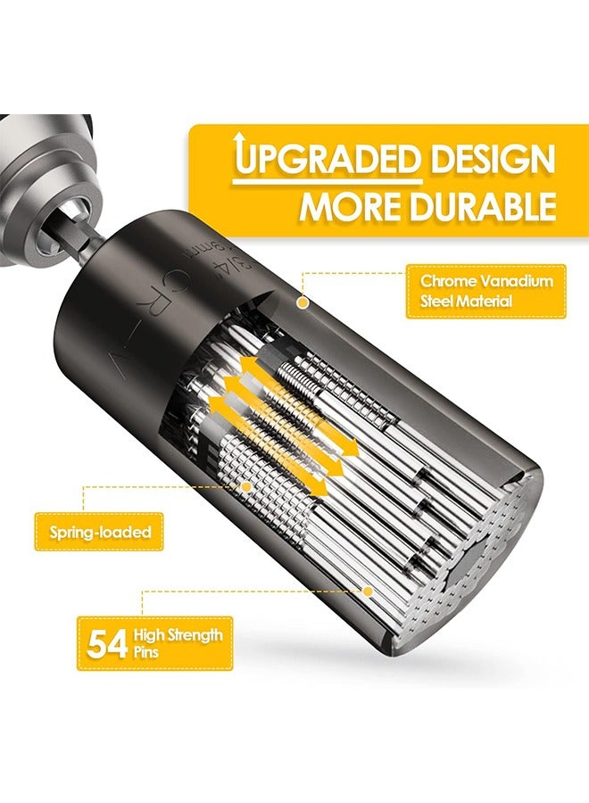 Beyond Universal Socket, Metal Socket Wrench with Electric Drill Adapter, DIY Self-Adjusting Set (Black) - Image 2