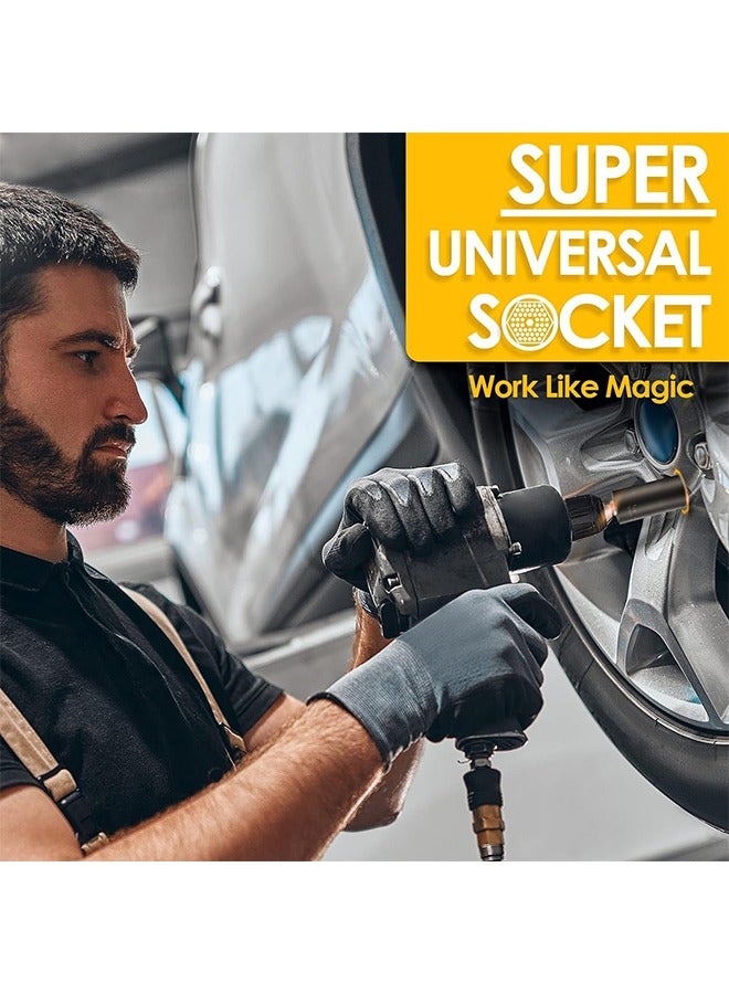 Beyond Universal Socket, Metal Socket Wrench with Electric Drill Adapter, DIY Self-Adjusting Set (Black) - Image 5