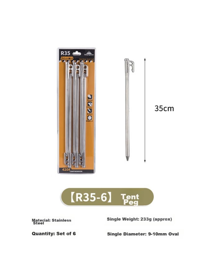 Campingmoon Campingmoon Extended Ground Stakes For Outdoor Tents, Wind-resistant Rope, Ground Pegs [r35-6], 35cm, 6 Pieces - Image 2