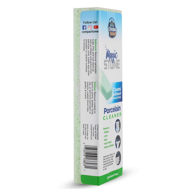 Compac Home Compac's Magic-Stone Porcelain Cleaning Stick - Toilet Bowl Cleaner, Advanced Green Technology, Handy Toilet Cleaner Easily Scrubs/Removes Stubborn Lime Stains from Porcelain or Bathroom Fixtures (1) - Image 2
