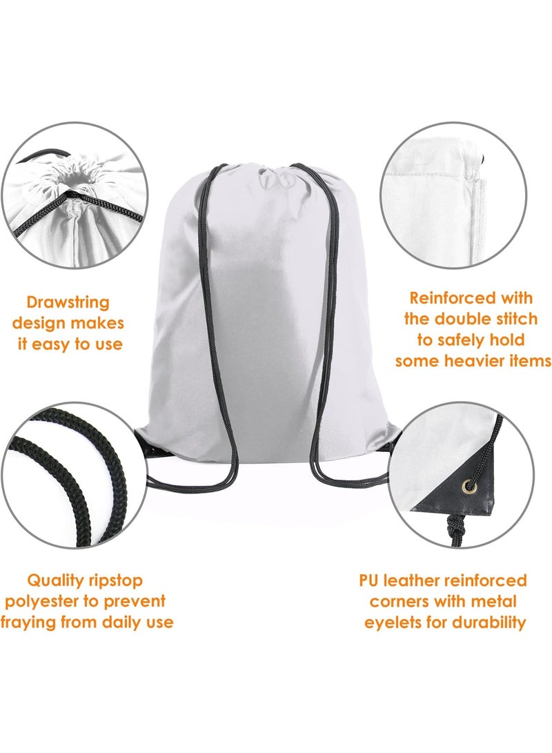 Drawstring Backpack Bag Bulk – Lightweight Gym Sackpack 43x33 cm Durable Polyester Cinch Sack for Sport, Travel, Beach, Yoga, Swimming & Outdoor Activities with Strong Cord Closures & DIY Custom Design - Image 3