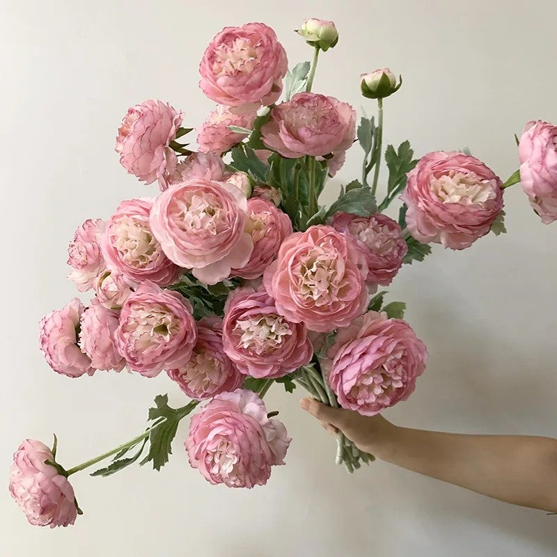 Bluejw Nordic Style Artificial Silk Peony Bouquet – Realistic Dried Plants Look, Bulk Decor for Mother's Day, Christmas & New Year - Image 2
