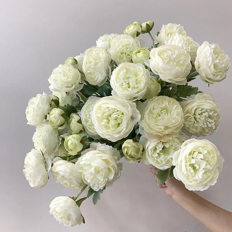 Bluejw Nordic Style Artificial Silk Peony Bouquet – Realistic Dried Plants Look, Bulk Decor for Mother's Day, Christmas & New Year - Image 4