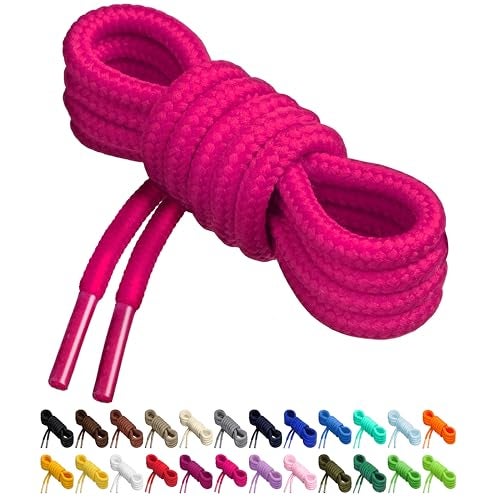 Birch Round Shoelaces 27 Colors 3/16" Thick Shoe Laces 4 Different Lengths (45.5" (115cm) - L, Persian Pink) - Image 1