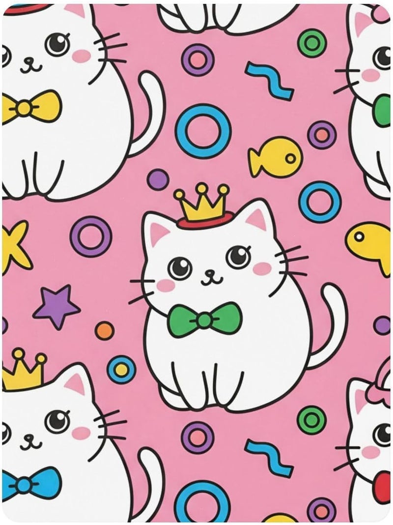 xigua Cat Baby Crib Sheets, Super Soft Combed Cotton Fitted Sheets, Breathable Skin-Friendly Baby Sheets for Standard Crib and Toddler Mattress & Playard, 52x28x9 Inch - Image 2