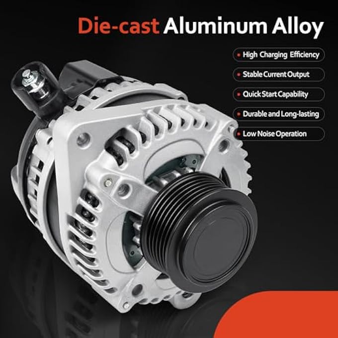 Grezuton 11573N Alternator Replacement for 3.5L V6 Honda Odyssey 2011 2012 2013,Honda Pilot 2012 2013 2014 2015,Ridgeline 2012 2013 2014,Replace CSJ24,9764219-124,31100-RV0-A01,11573,290-5582,104210-1240 - Image 5