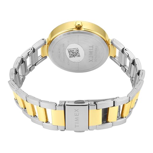 TIMEX Analog Watch for Woman with Green Round Dial & Two Tone Stainless Steel Bracelet Band Water Resistant Women's Wrist Watches - TW000X274 - Image 4