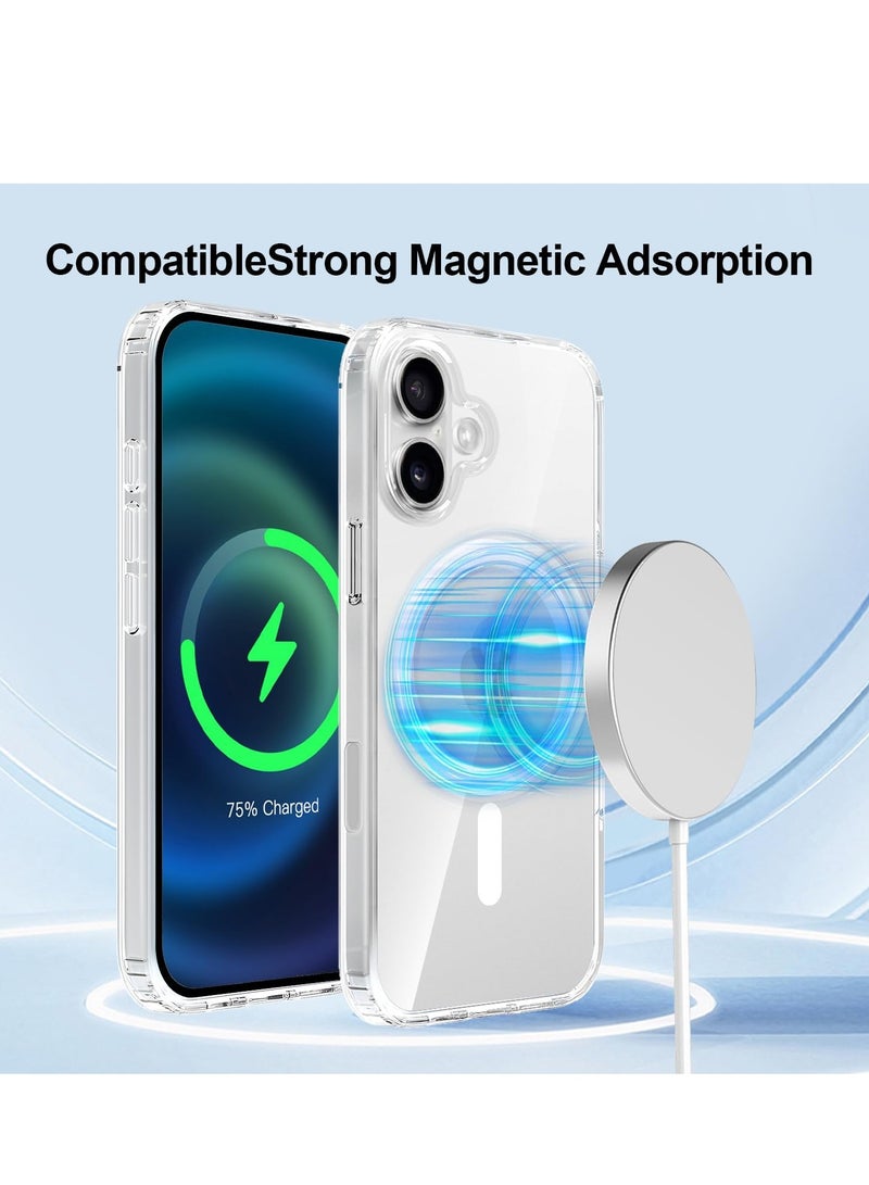 GULFLINK Magnetic Case for iPhone 16 6.1inch, Compatible with MagSafe, Scratch-Resistant Back, Anti-Scratch Clear Back Magnetic Phone Cover Grey - Image 3