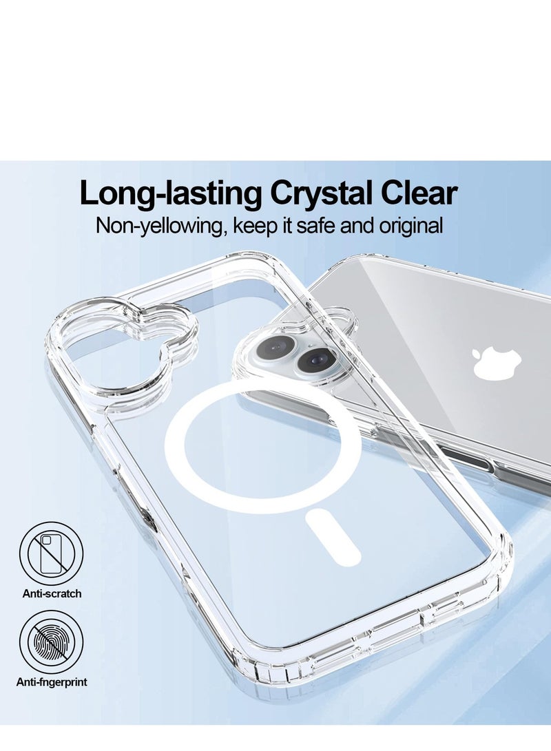 GULFLINK Magnetic Case for iPhone 16 6.1inch, Compatible with MagSafe, Scratch-Resistant Back, Anti-Scratch Clear Back Magnetic Phone Cover Grey - Image 5