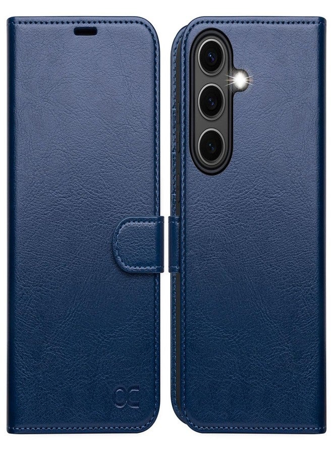 OCASE Case for Samsung Galaxy S25 5G, Inner TPU Shockproof Leather Cases Wallet, RFID Blocking, Card Slots, Kickstand, Magnetic Buckle Cover for Samsung Galaxy S25 - Blue - Image 1
