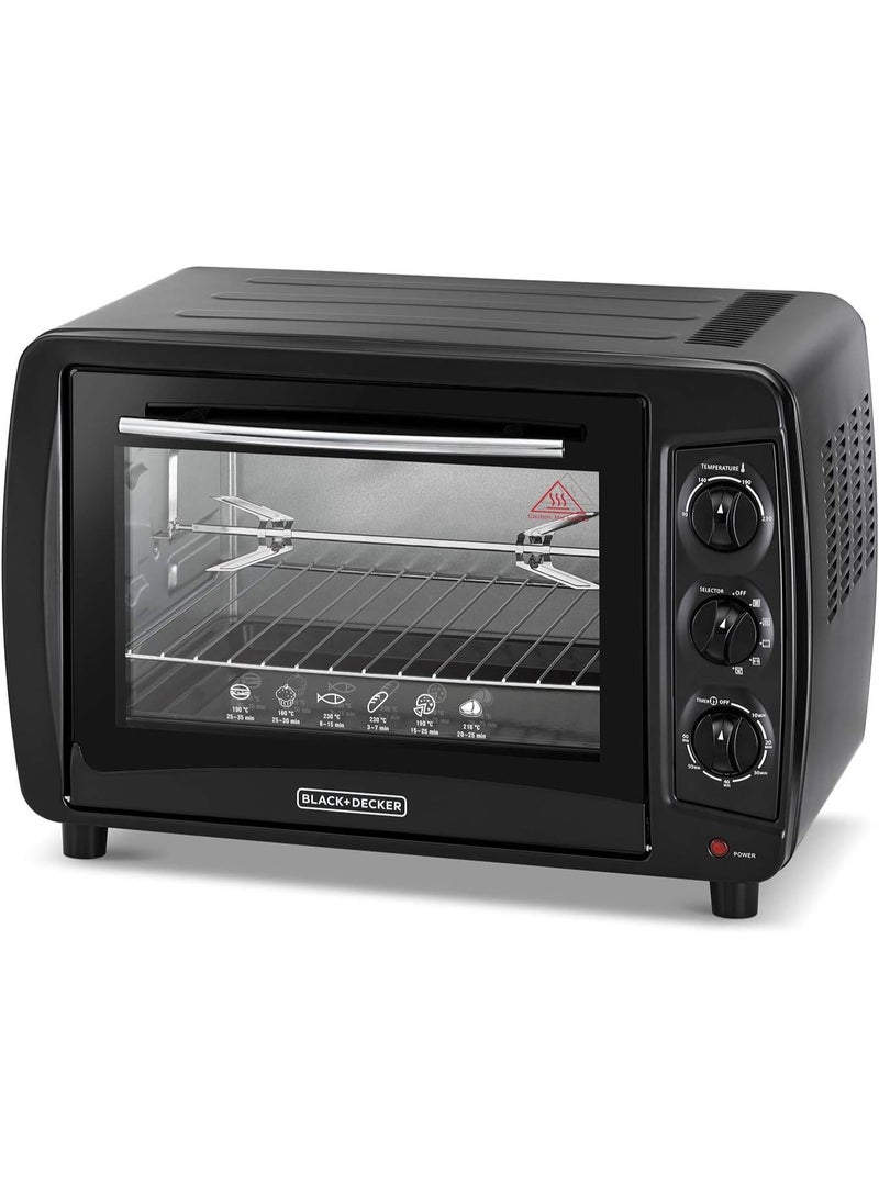 BLACK&DECKER 1500W 35L Toaster Oven With 90-230° Temp Setting, Double Grill And Double Glass Door For Safety With Multiple Accessories, For Toasting Baking Broiling  - Image 1