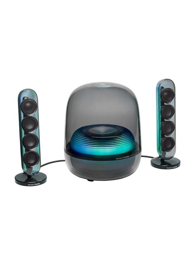 هارمان Harman Kardon SoundSticks 5 Bluetooth Speaker, 3-Way Speaker Design, HDMI ARC Connectivity with One Cable, Auracast Multi-Speaker Connection, Colorful Light Shows, Black - Image 1