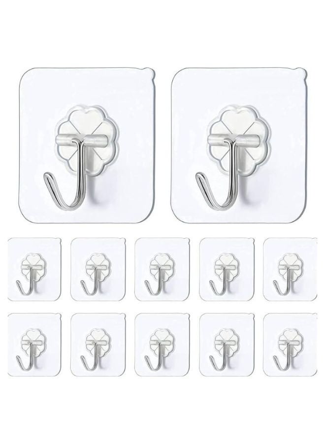 Adhesive Hooks Heavy Duty Wall Hooks 20Pack 8Kg Max, Self Adhesive Hook - Image 1