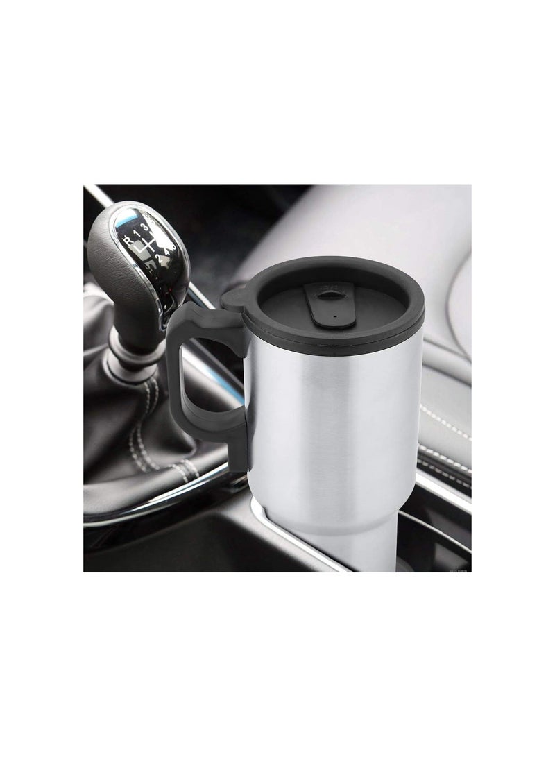 GGOOT Stainless Steel Heating Cup, 12V 450mL Electric Car Heating Coffee Milk Cup Mug Hot Water Bottle for Travel Picnic Camping Outdoor - Image 2