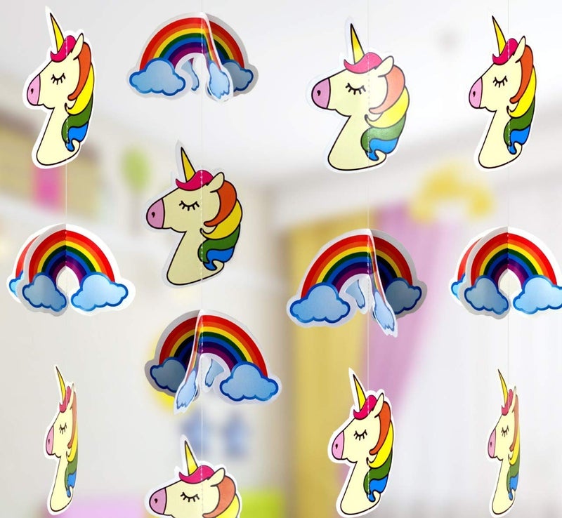TOYXE 40612 Unicorn Frills Garland for Parties Events Decoration Pack of 2 Multicolour