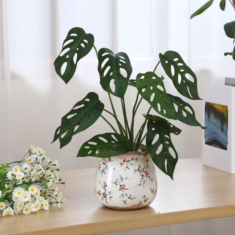 Newtay 6 Inch Ceramic Plants Pots Vintage Ceramic Flower Planters Crackle Glaze Finish Flower Pots Decorative Floral Vintage Planters for Living Room Garden Home Decor Gifts(Cute) - Image 4