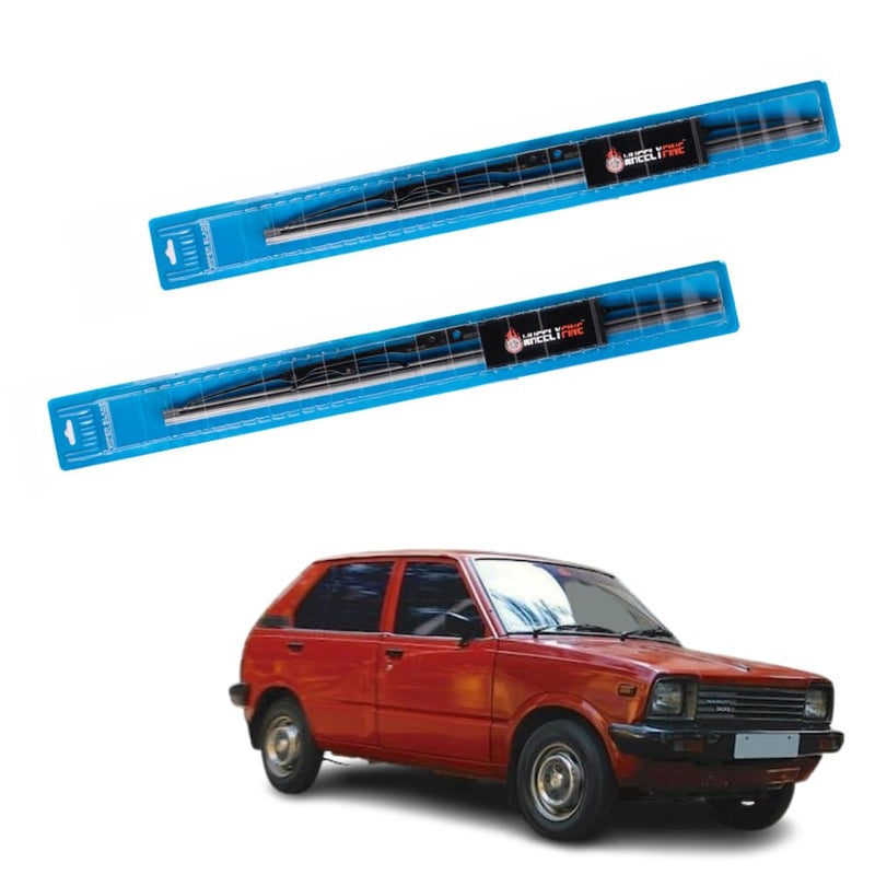 Wheelyfine Car Wiper Blades | Metal Frame | Water Repellent Windshield Wipers | Blade Refills For Maruti 800 (1983 Onwards) Dr 17"/Pa 17" - Image 2