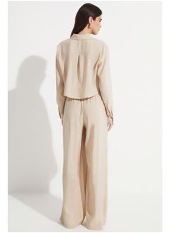 JUNE June Women Modal Blend Shirt Trouser Set Stone  - Image 5