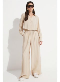 JUNE June Women Modal Blend Shirt Trouser Set Stone  - Image 2