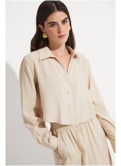 JUNE June Women Modal Blend Shirt Trouser Set Stone  - Image 3