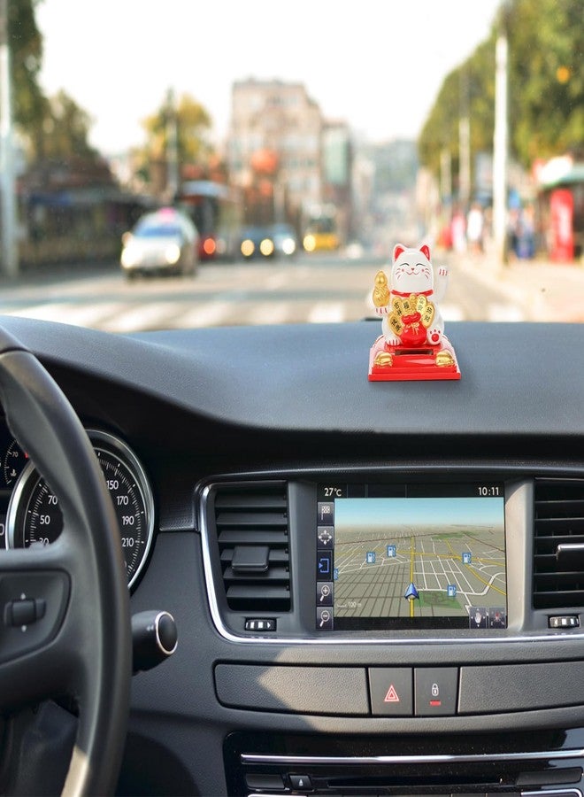 Cididu 2 Pack Solar Waving Cat, Lucky Cat Waving Arm Solar Powered, Good Luck Fortune Cat as Window Sun Catcher Car Dashboard Decor, Portable Suncatchers Welcoming Cat for Home, Office Decoration - Image 5