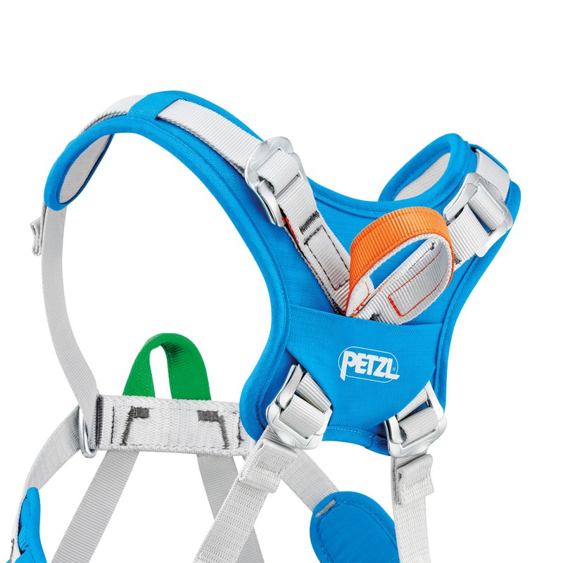 بيتزل حزام Petzl Ouistiti للأطفال - حزام مريح لتسلق الصخور لكامل الجسم للأطفال أقل من 30 كجم/66 رطل - أزرق - مقاس واحد - Image 4