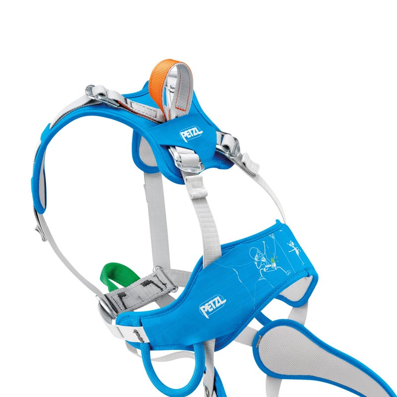 بيتزل حزام Petzl Ouistiti للأطفال - حزام مريح لتسلق الصخور لكامل الجسم للأطفال أقل من 30 كجم/66 رطل - أزرق - مقاس واحد - Image 2