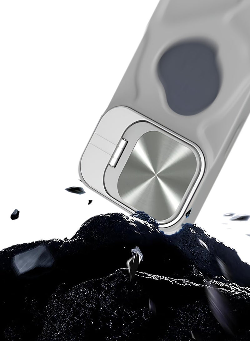 CATANES Slim Soft Case for iPhone 15 Pro Max - TPU Shockproof Case with Lens Protection Kickstand and Logo View Window - Grey - Image 2